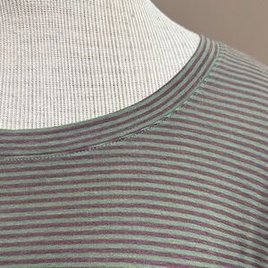 Prana Green & Purple Striped Shirt Hemp oversized baggy 2xl xxl streetwear tee